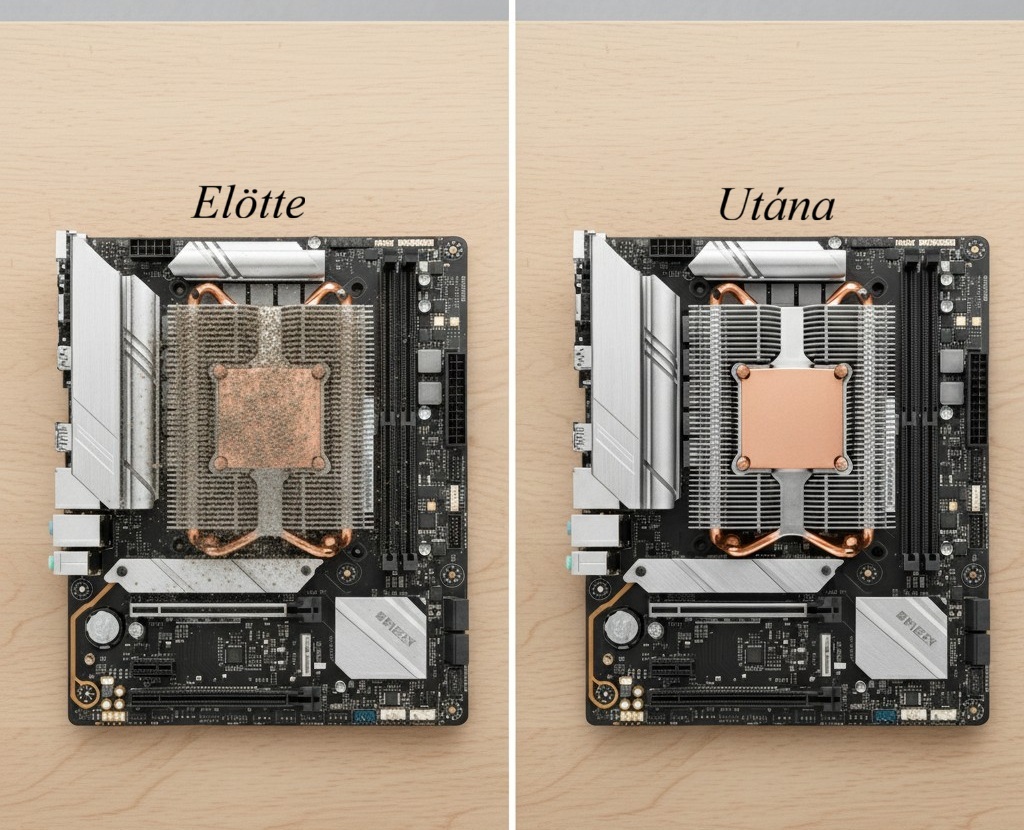 Poros PC processzor hűtő professzionális tisztítás előtt